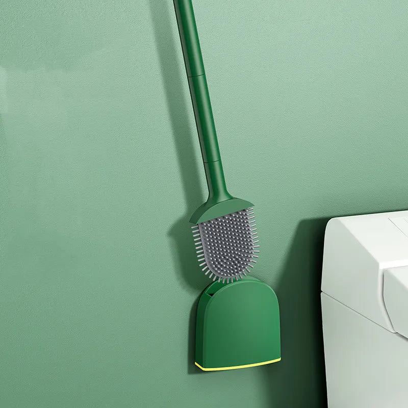 Brosse WC en silicone avec support mural