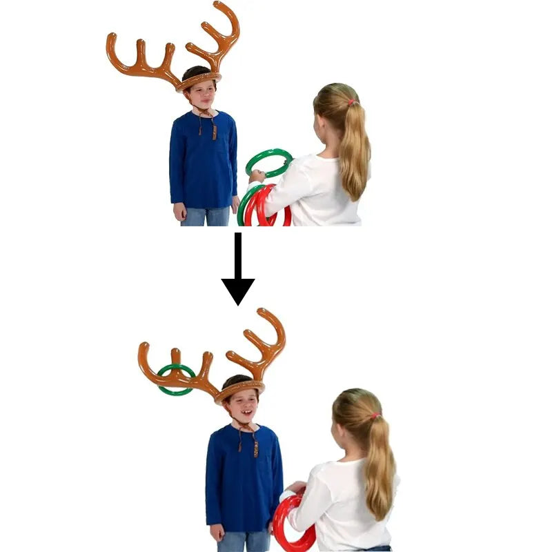 Inflatable Reindeer Antler Ring Toss Christmas Family Game Toys