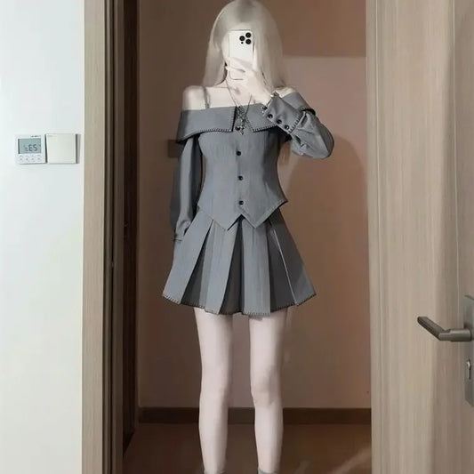 Sexy Casual Tops with Button Straps - Off-Shoulder Blouse