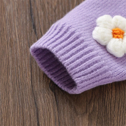 Girls' Knitted Sweater for Autumn-Winter