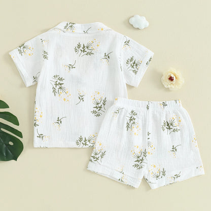 Summer Baby Girls Cute Floral Print Clothing Sets