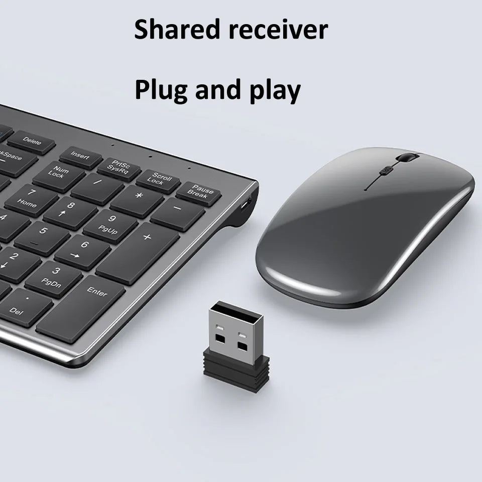 Rechargeable Wireless Keyboard and Mouse