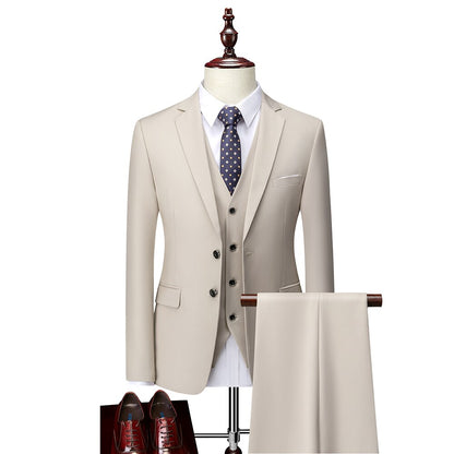 Men's 12 Color High Quality Cotton 3-Piece Suit