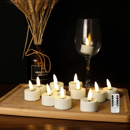 Bougies chauffe-plat LED sans flamme vacillantes avec télécommande - Bougies votives à piles