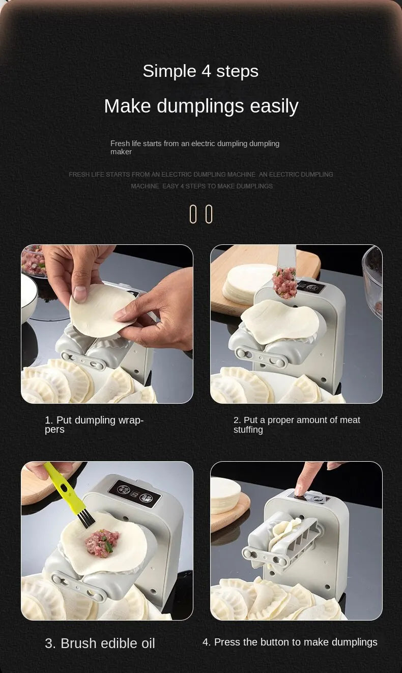 Electric Dumpling Maker with Spoon and Brush