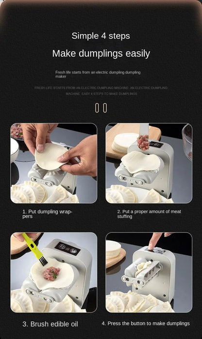 Electric Dumpling Maker with Spoon and Brush