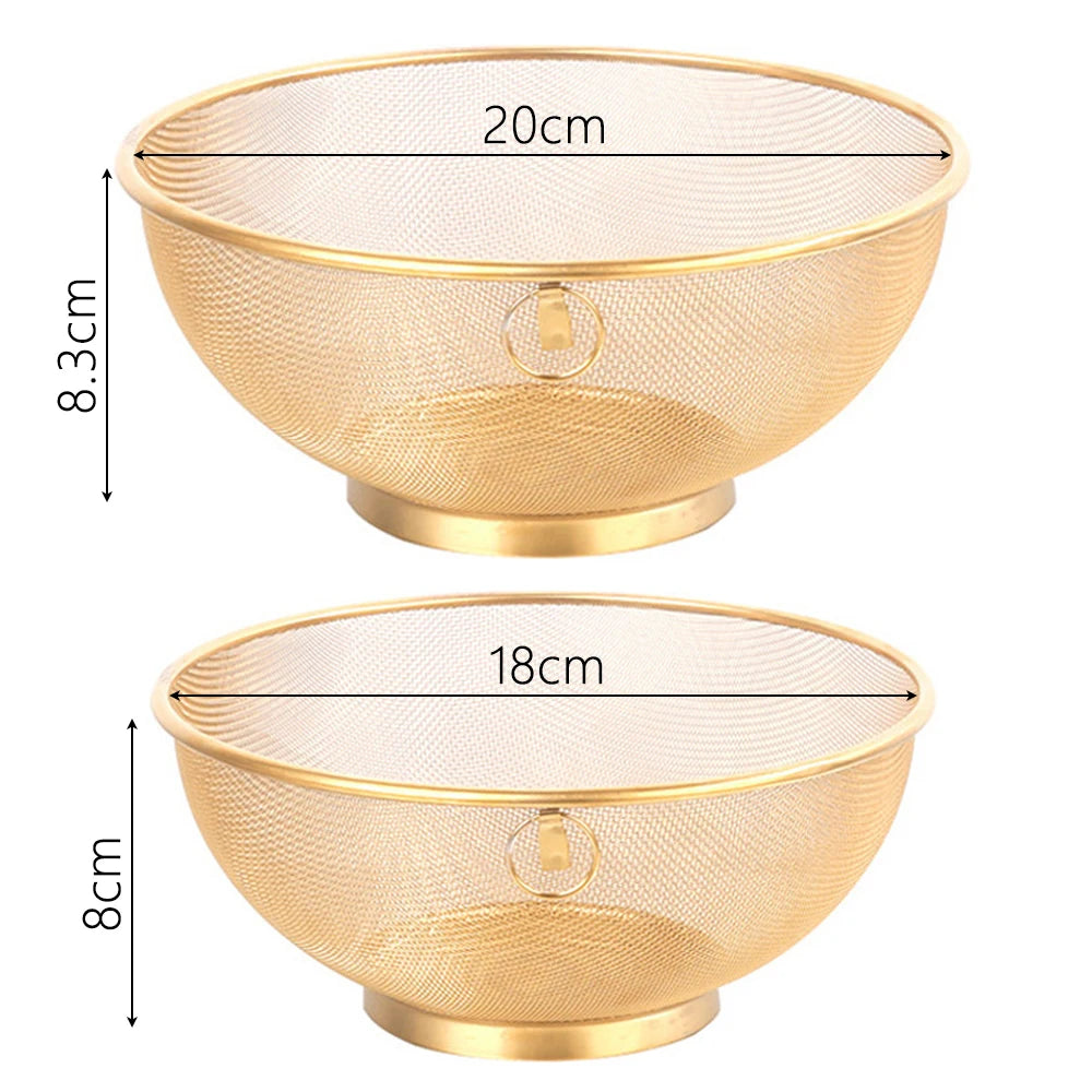 2-Piece Stainless Steel Strainer Colander Kitchen Set