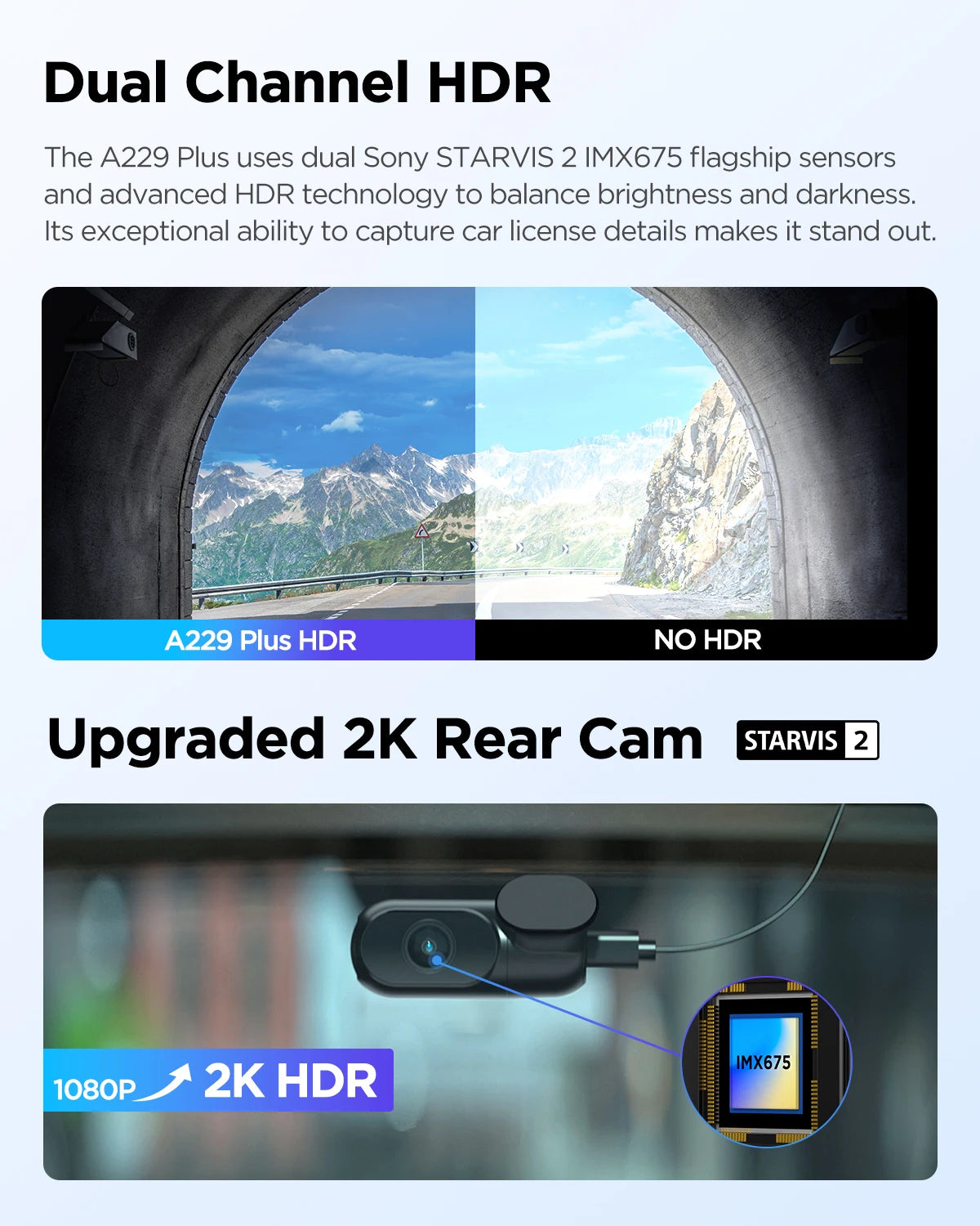 2K HDR Dash Cam with Wi-Fi - GPS - Voice Control & Night Vision