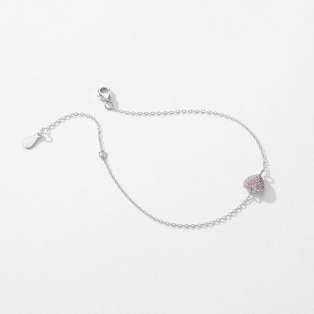Pink Zircon Heart Bracelet - Romantic Gift