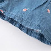 Fashion Print Denim Baby Girl Shorts - Stylish