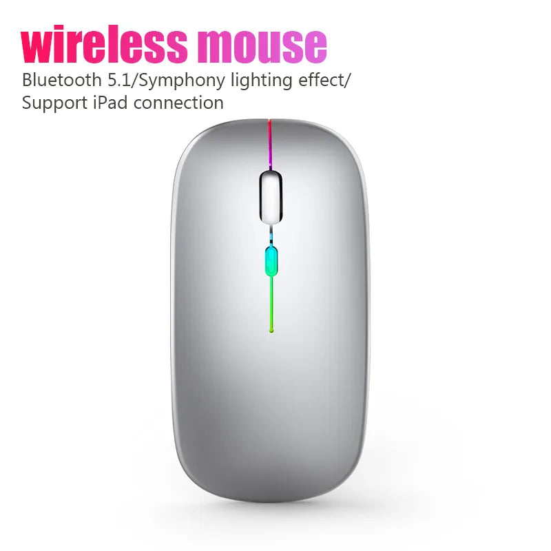 Silent RGB Wireless Mouse - Ergo Design