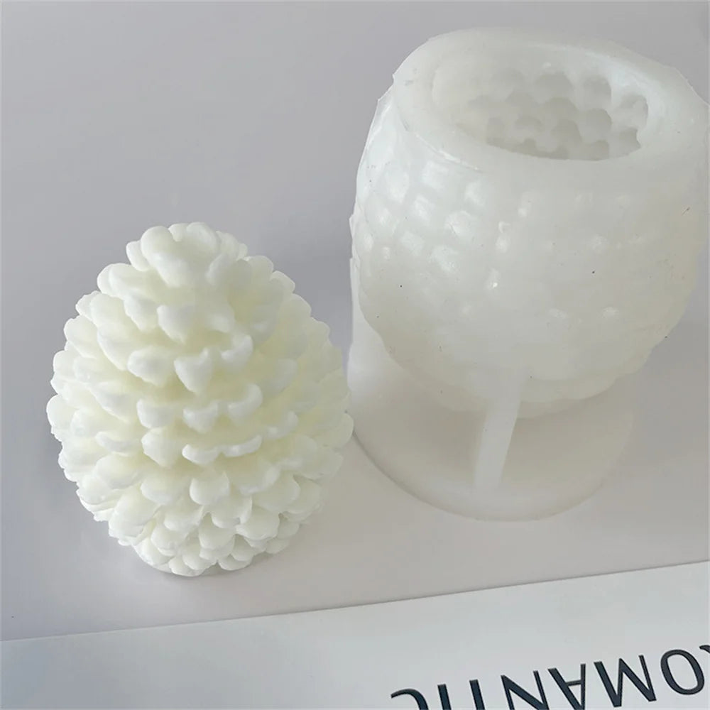 Battery-Operated Pineapple & Pine Cone LED Candle - Warm White