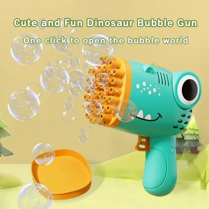 40-Hole Dinosaur Bubble Machine Electric Handheld Bubble Gun