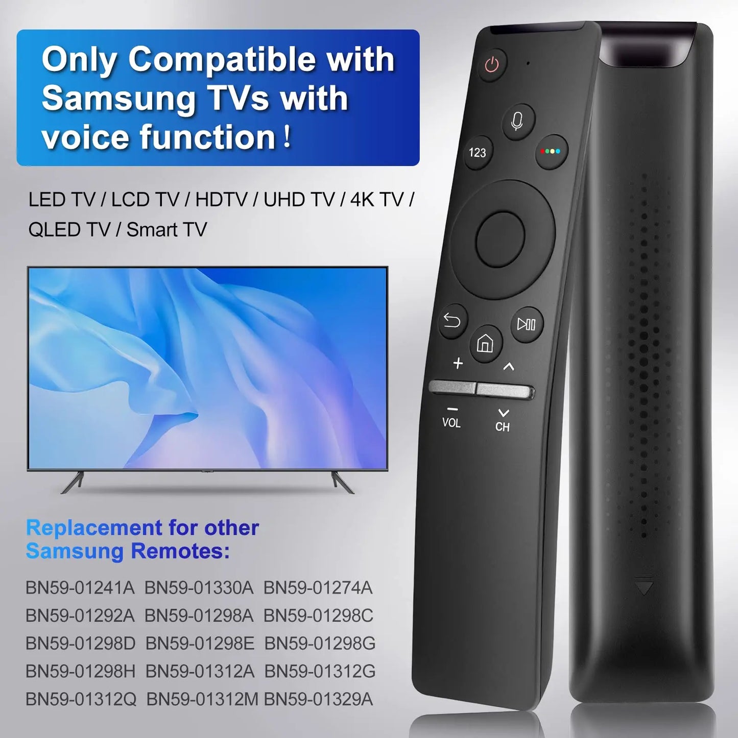 Télécommande vocale universelle BN59-1266A pour téléviseurs intelligents Samsung