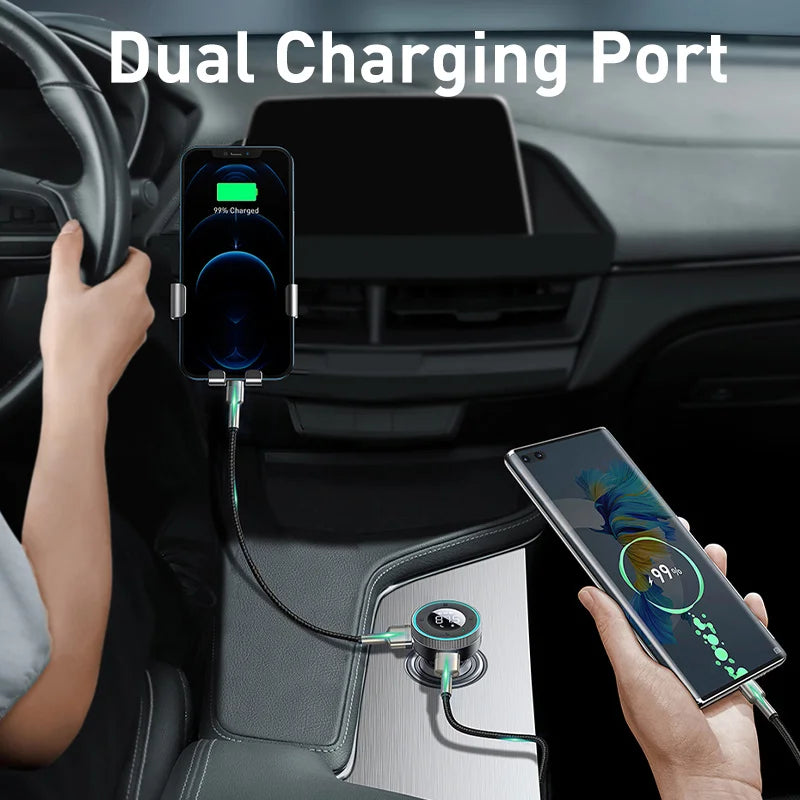 Bluetooth 5.0 FM Transmitter Car Adapter - 3.4A Dual USB Charger