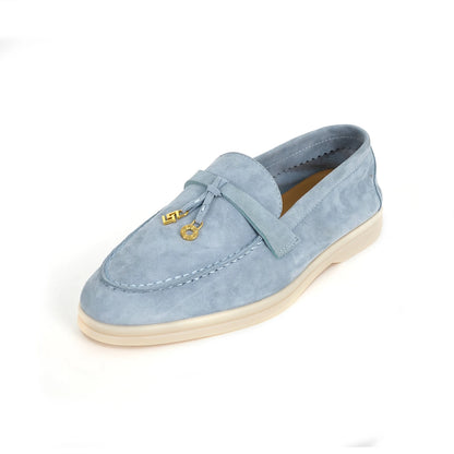 Women Loafers Sheepskin Suede Summer Walk Shoes Women Spring Autumn Fashion Casual Metal Decor Flat Shoes Slip On Cozy Flats