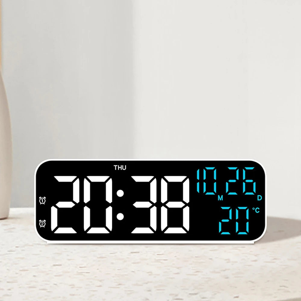 LED Digital Alarm Clock with Temperature & Voice Control