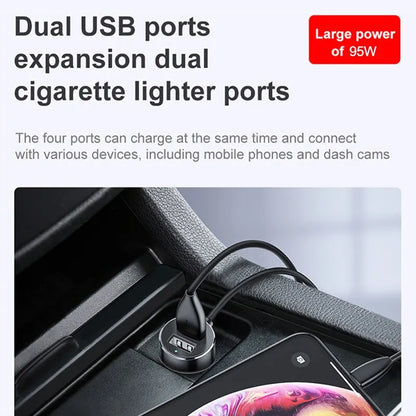 Duales USB-Autoladegerät mit Zigarettenanzünder-Splitter