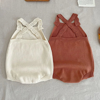 Breathable Knitted Sleeveless Romper Newborn Baby