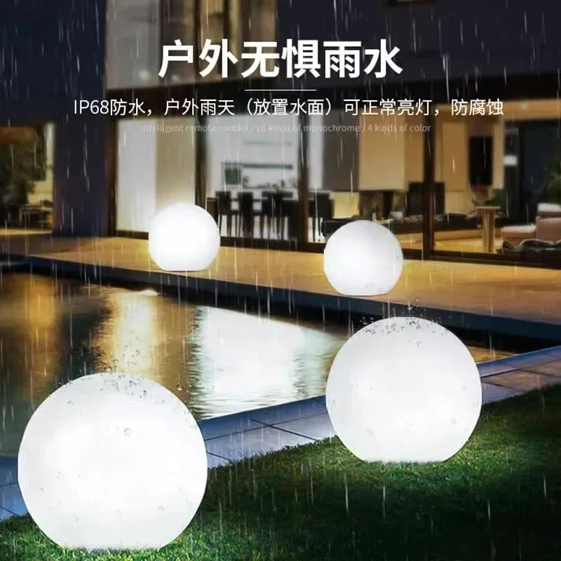 Lumières de boule de jardin LED télécommandées - Décoration extérieure