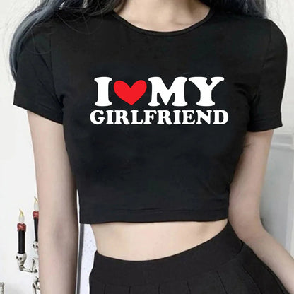 Letter Heart Print T Shirt