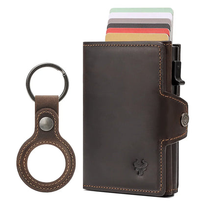 New Automatic Card Holder Genuine Leather Wallet