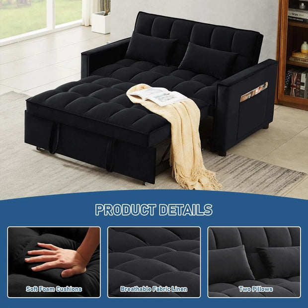 Modern Black Futon Sofa Bed