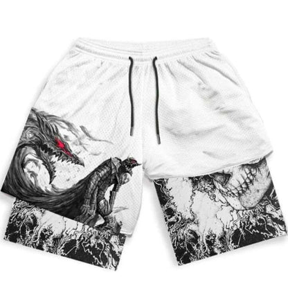 Sportshorts mit Dragon Ball- und One Piece-Anime-Print