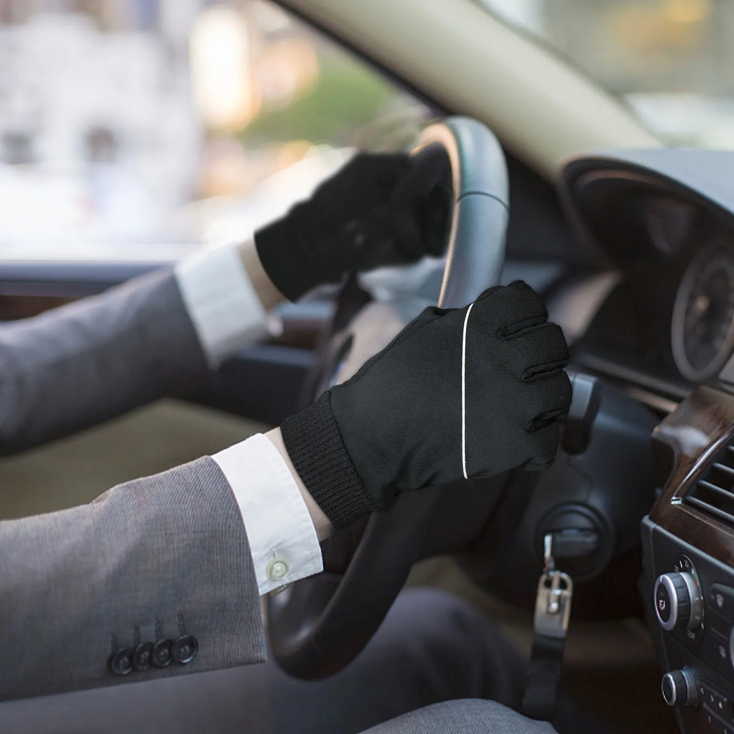 Gants de cyclisme à écran tactile en polaire - Équipement de sport antidérapant