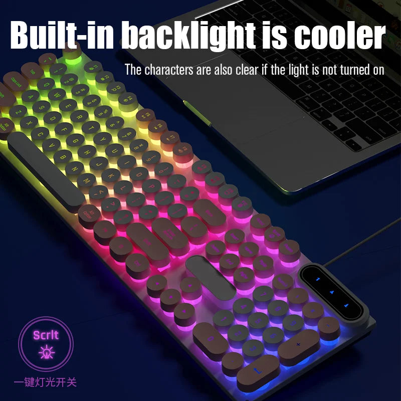 Punk-Color-Block-Gaming-Tastatur mit Roboter-Feeling