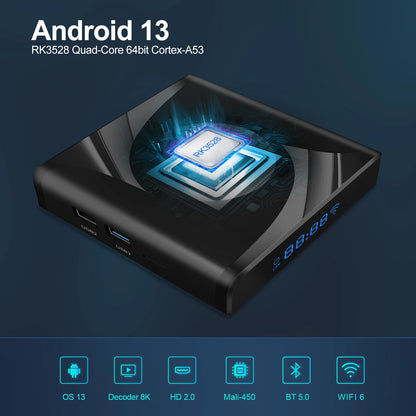 X88 Pro 13 Ultra HD 8K Smart TV Box - Android 13.0, RK3528