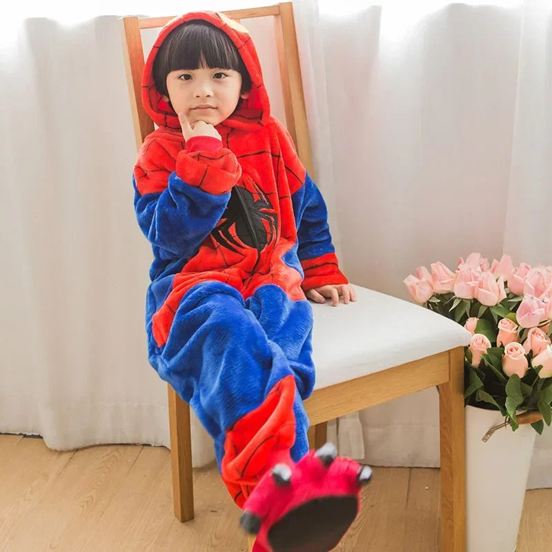 Kids Spider Red Pajamas - Flannel Cosplay