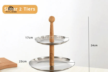 Round 2/3 Tier Wooden Cake Stand for Events