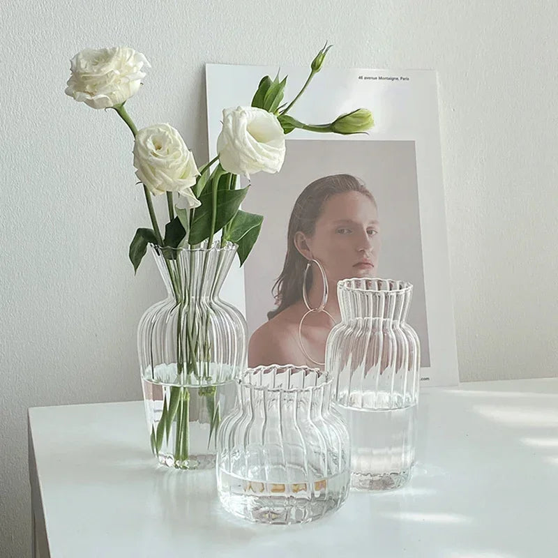 Modern Mini Glass Vase for Living Room Decor