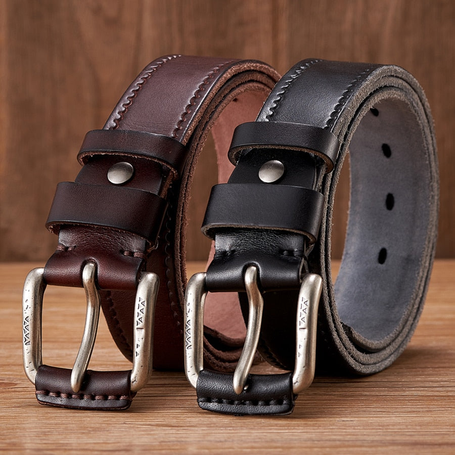 Ceinture de luxe en cuir de vache pour homme