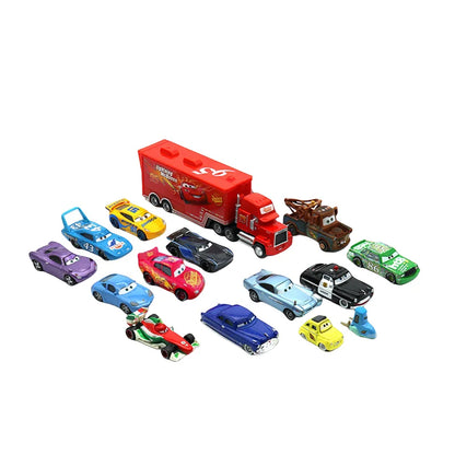 Pixar Cars 3 Metal Diecast Lightning McQueen, Mater, Jackson, Uncle Truck Boy Champion Car Model Toy Set