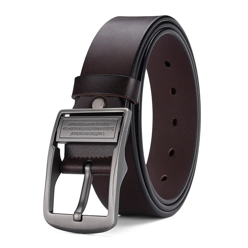 Ceinture en cuir de vachette pour homme - Boucle à ardillon en alliage