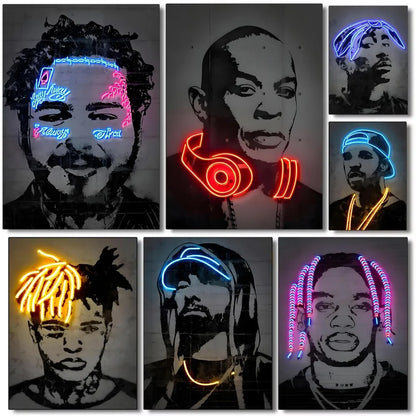 Hip Hop Singers Abstract Wall Art Paintings