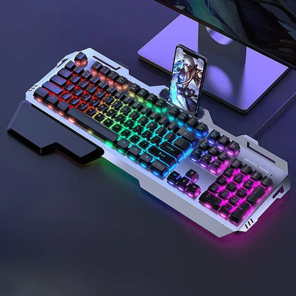 RGB Backlit Mechanical Gaming Keyboard 104 Keys Wired Waterproof