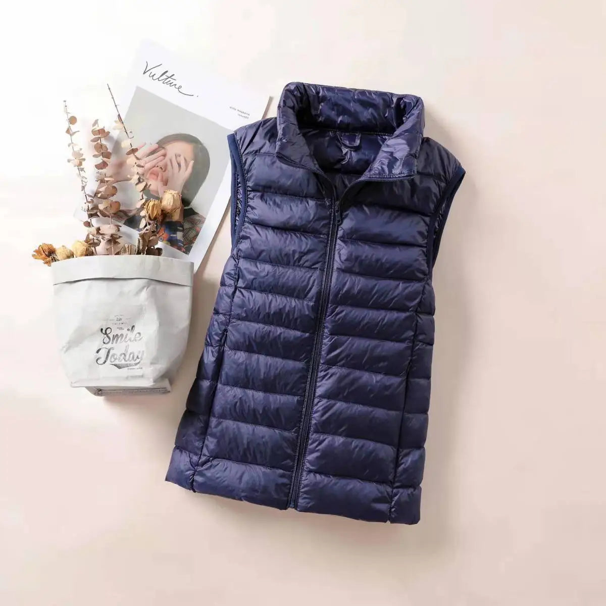 Women's Ultra-Light Slim Down Vest - Windproof & Portable