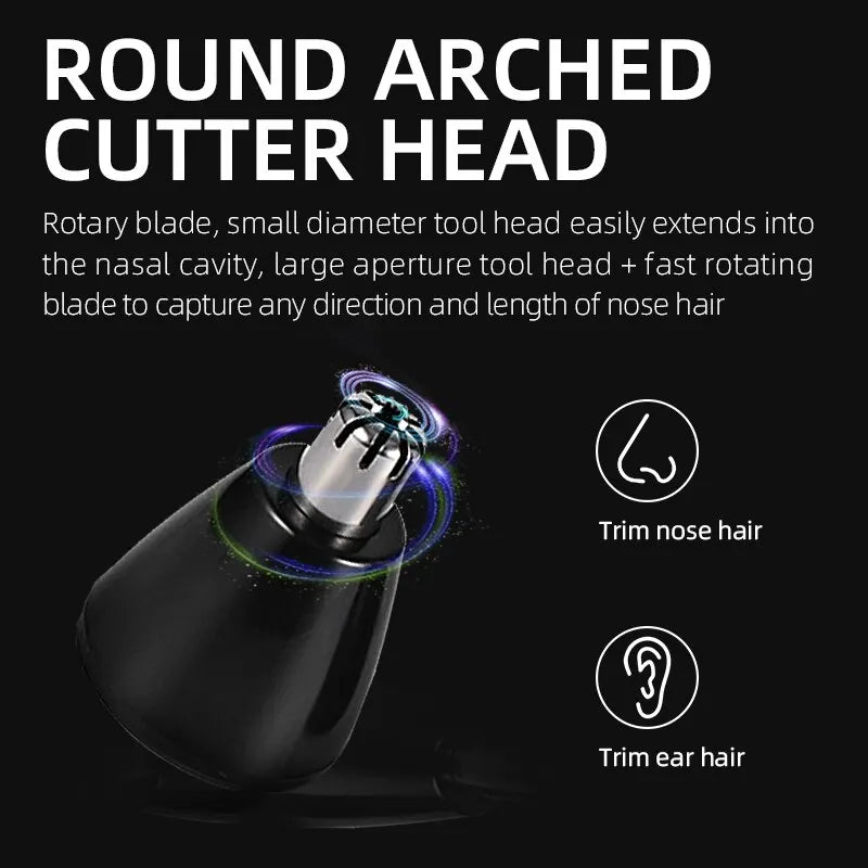 3-in-1 Rechargeable Beard & Nose Trimmer for Men - Grooming Set