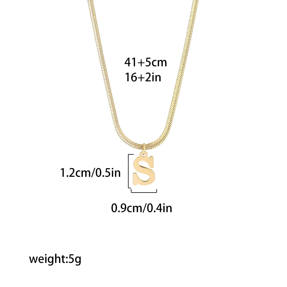 Gold-Plated A-Z Alphabet Pendant Necklace