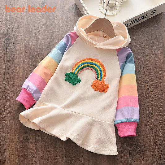 Rainbow Hooded Girl's Dress