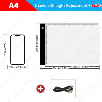 3-Level Dimming LED Drawing Pad - Kids Educational Toy