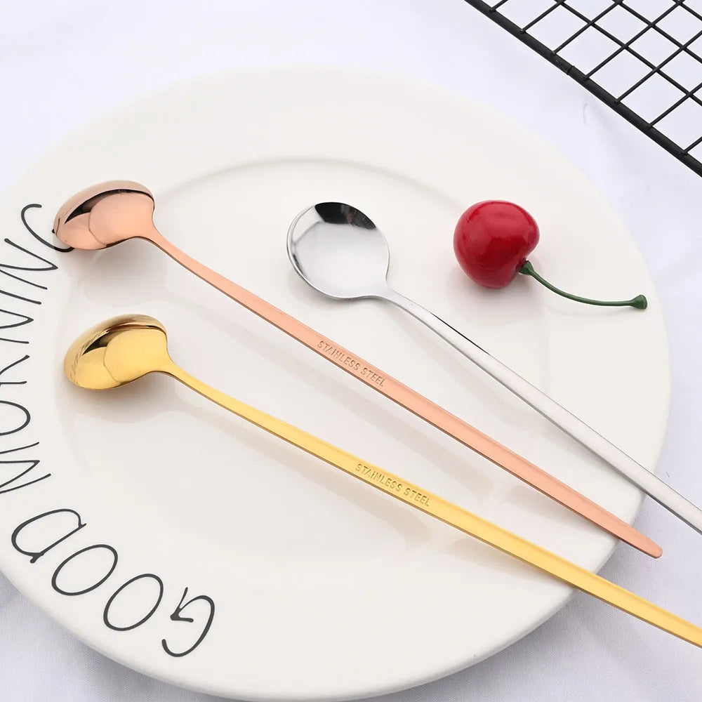 Golden 6-Piece Long-Handle Spoon Set