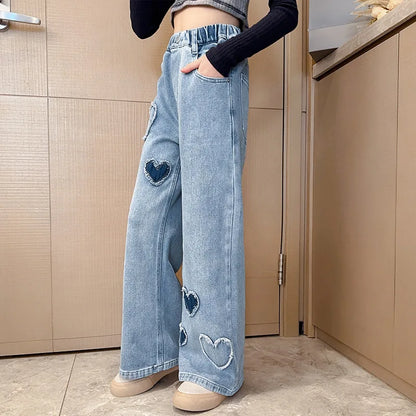 Kids Loose Elastic Straight Pants