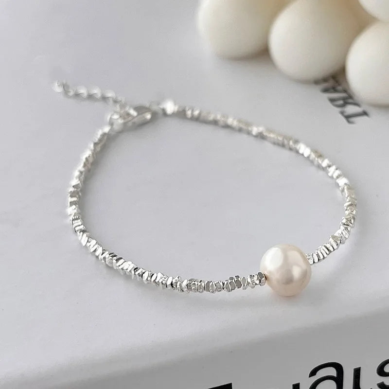 New 925 Sterling Silver Sparkling Clavicle Chain