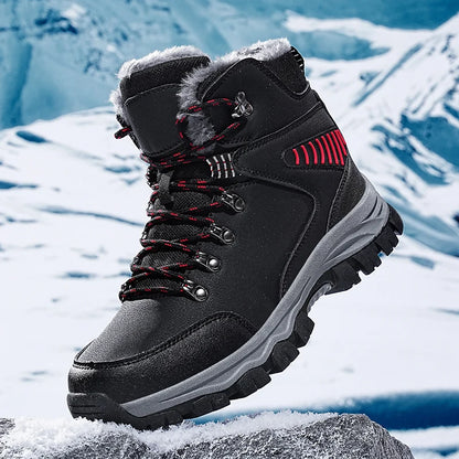 Men's Waterproof Leather Winter Snow Boots