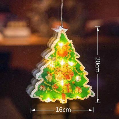 Lampe suspendue de fenêtre de Noël à LED avec ventouse