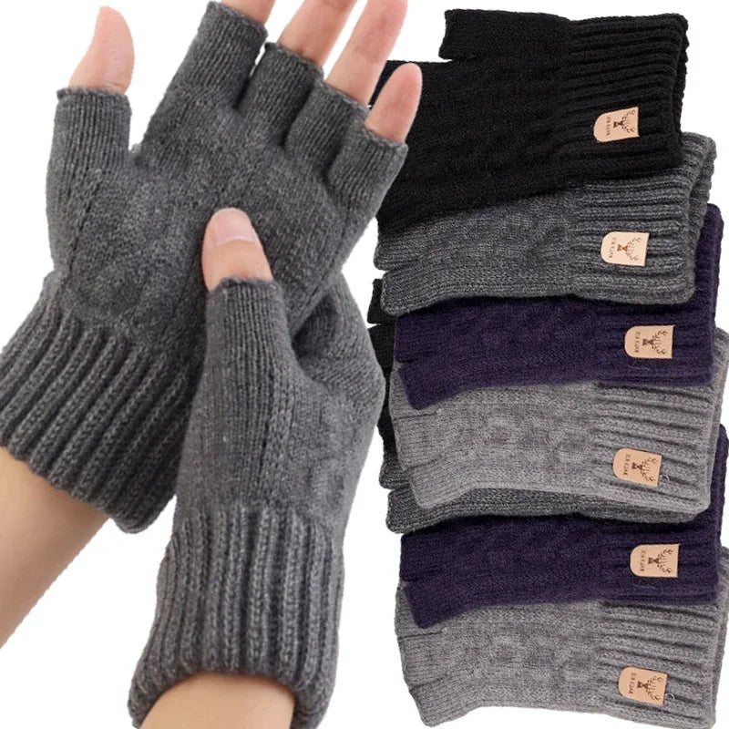 Women's & Men's Winter Half-Finger Gloves - Thickened